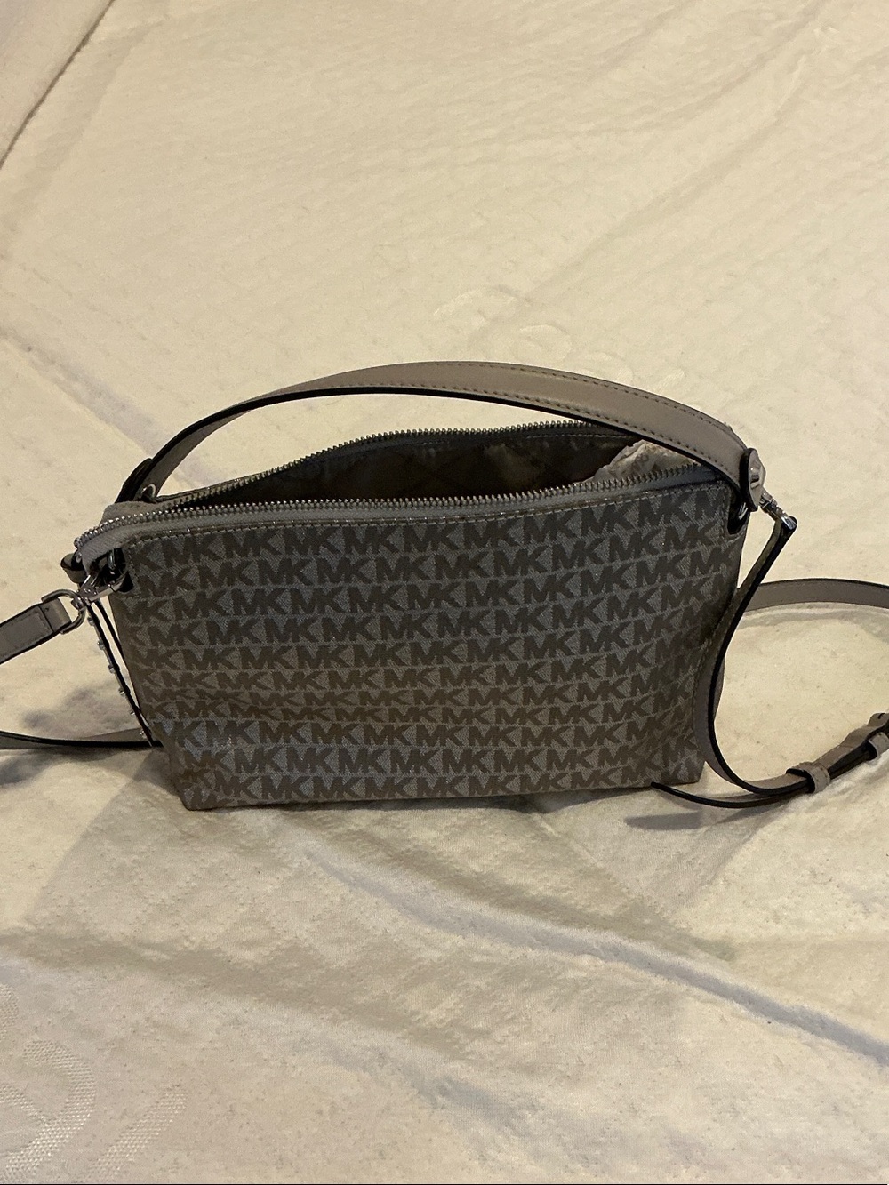 Michael Kors Gray MK Monogram Crossbody